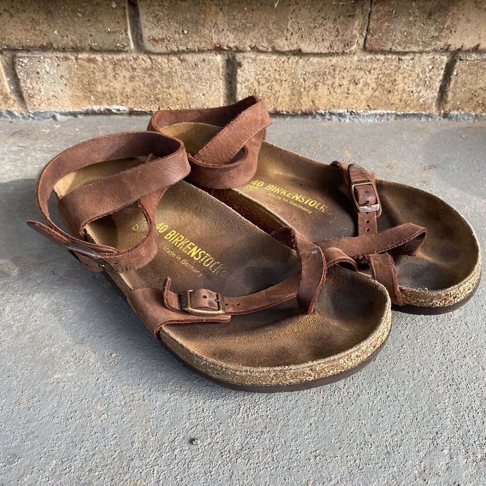 Birkenstock Habana Sandals Womens Size 9 Brown Oiled Ankle straps